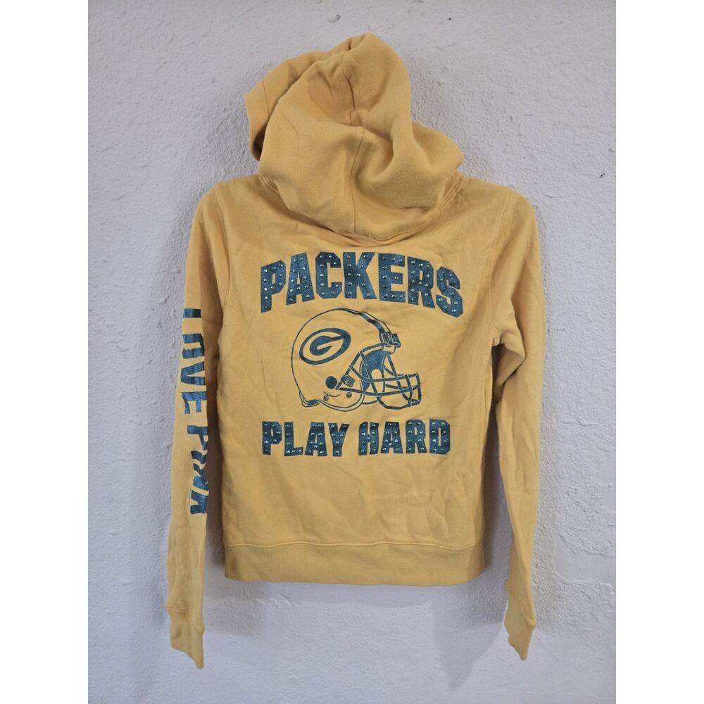 Green Bay Packers Victoria’s Secret Pink Women’s Full-zip Sweatshirt, Yellow, XS - Picture 2 of 6